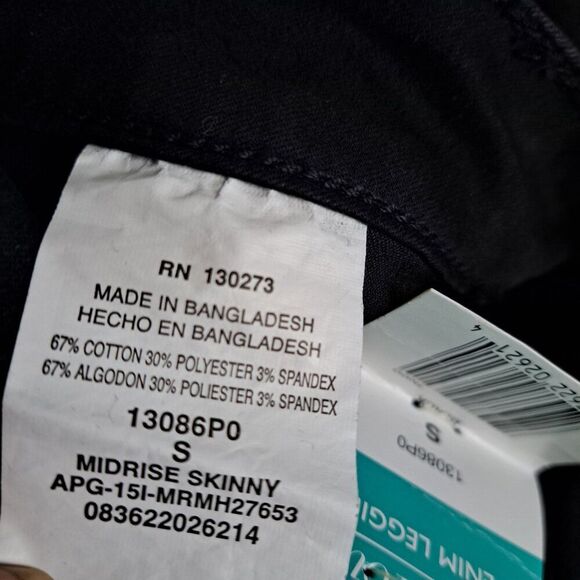 Riders Lee Women's Skinny Pull on Pants Black Comfort Classic Sz Small 30" Waist - Picture 7 of 8